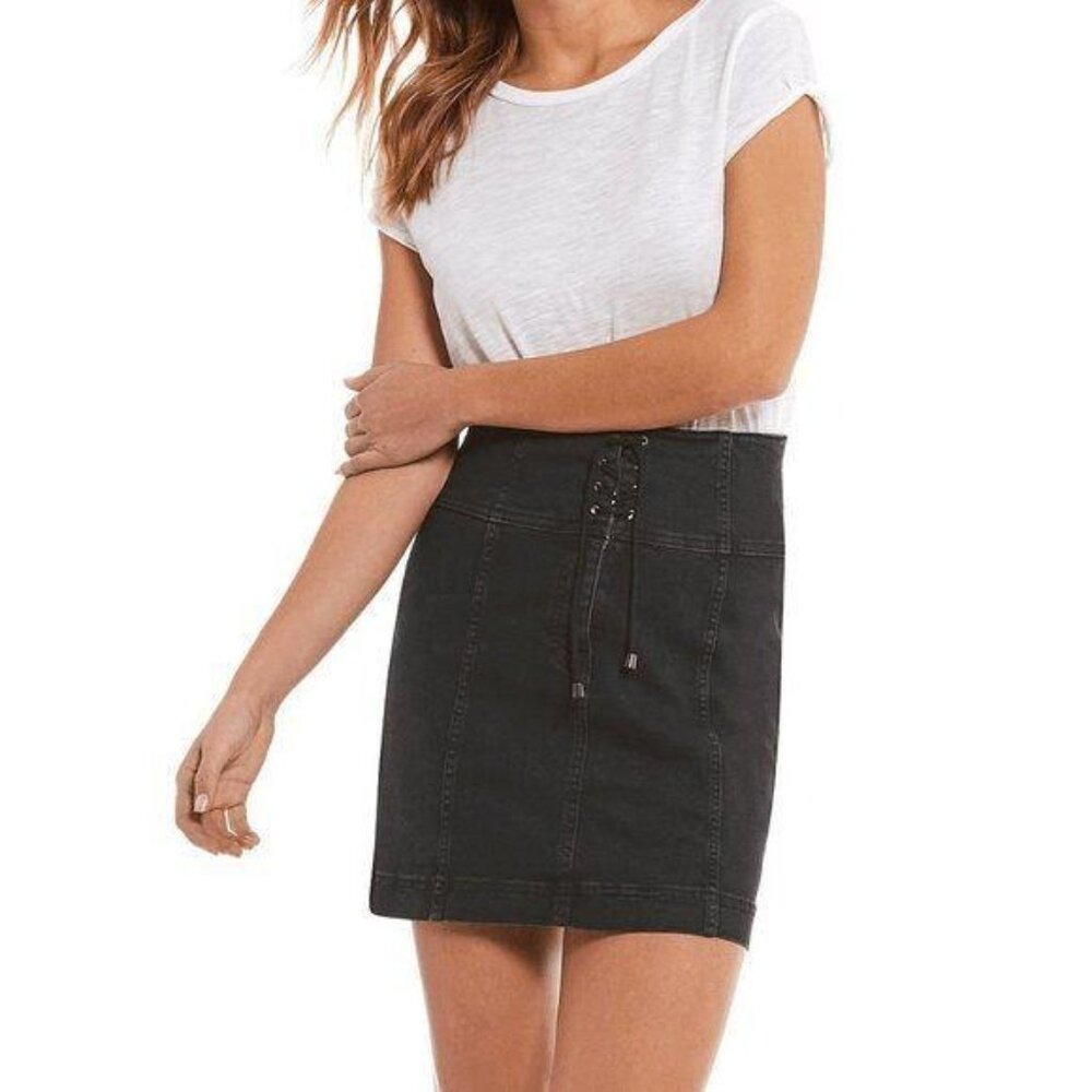 Free People | Modern Femme Lace-Up Denim Mini